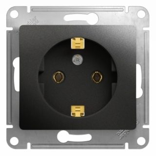 Розетка с/з, 16А Systeme Electric Glossa Антрацит GSL000743