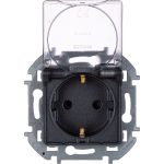 Розетка с/з со шторками с защитной крышкой Legrand Inspiria 673743