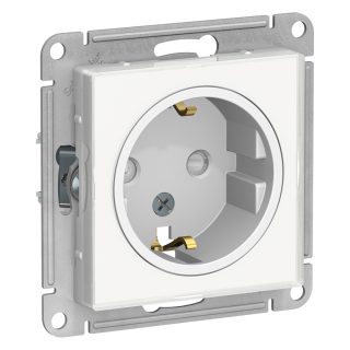 Розетка с/з со шторками Systeme Electric AtlasDesign Art Бел ATN200145