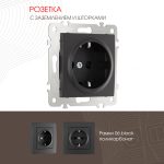 Розетка с заземлением и шторками Arte Milano 206.40-1.black