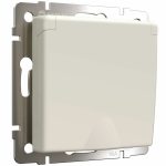 Розетка с заземлением и шторками c крышкой Werkel IP44 (айвори матовый) W1171262 4690389184765 a059276