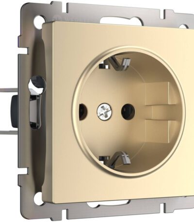 Розетка с заземлением и шторками Werkel шампань W1171111 4690389157387