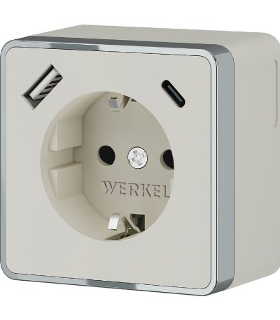 Розетка с заземлением, шторками и USB тип A+C Werkel Gallant W5071703 4690389179600 a057699