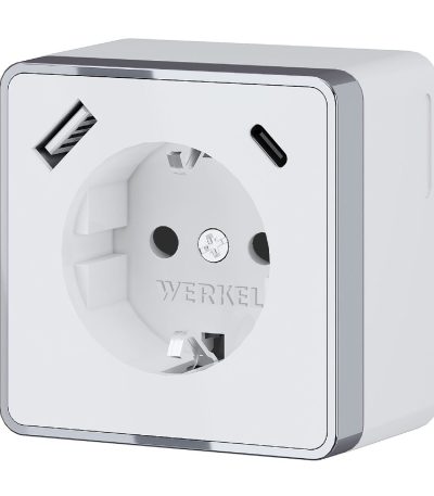 Розетка с заземлением, шторками и USB Werkel Gallant 4690389179594 W5071701 a057698