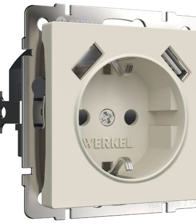 Розетка с заземлением, шторками и USBх2 Werkel 4690389192005 W1171562 a062426