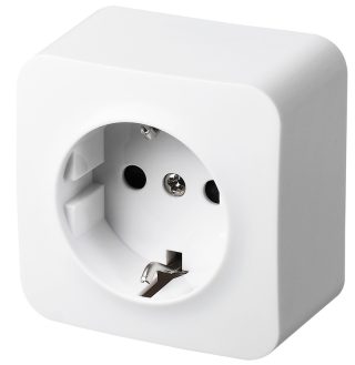 Розетка с заземлением со шторками накладной монтаж Jasmart FS 16А/250B FS5501W