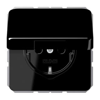 Розетка Schuko с крышкой Jung CD1520BFKLSW