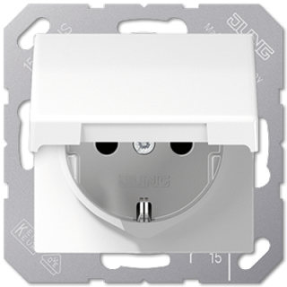 Розетка Schuko с крышкой Jung EP1420KLWWM
