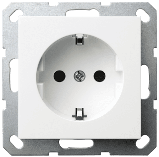 Розетка SHUKO Jasmart с защитными шторками 16A 250V 2P+T белый глянцевый G5501W