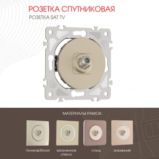 Розетка спутниковая SAT TV Arte Milano 202.42-1.shampan