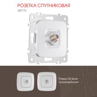 Розетка спутниковая SAT TV Arte Milano 205.42-1.silver
