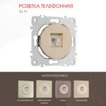 Розетка телефонная RJ11 Arte Milano 202.51-1.shampan