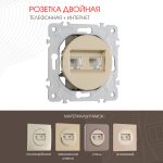 Розетка телефонная RJ11 + компьютерная RJ45 Arte Milano 202.44-1.shampan