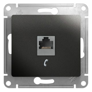 Розетка телефонная RJ11 Systeme Electric Glossa Антрацит GSL000781T