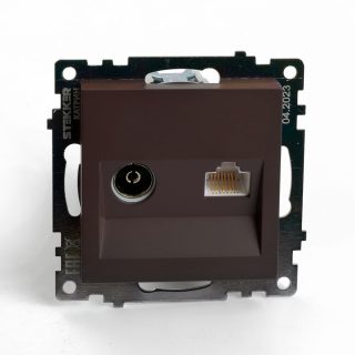 Розетка телевизионная 1-местная Stekker GLS00-7106-04 Катрин 49185