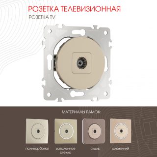 Розетка TV Arte Milano 202.43-1.shampan