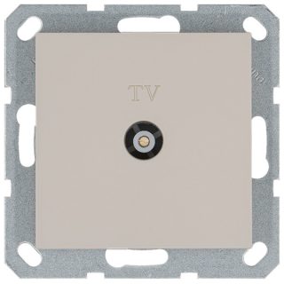 Розетка TV Ф9.5mm оконечная с накладкой, цвет Тауп Jasmart G6001T