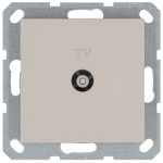 Розетка TV Ф9.5mm проходная с накладкой, цвет Тауп Jasmart G6002T