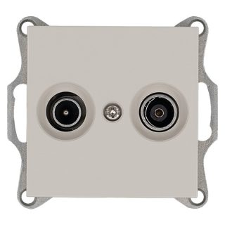 Розетка TV+FM Ф9.5mm оконечная с накладкой, цвет Тауп Jasmart G6204T