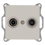 Розетка TV+FM Ф9.5mm проходная с накладкой, цвет Тауп Jasmart G6205T