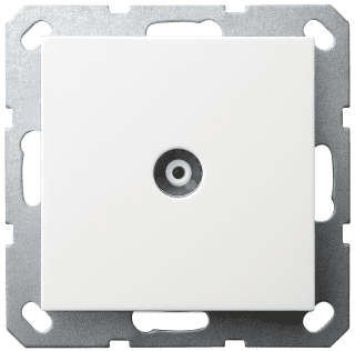 Розетка TV Jasmart оконечная с накладкой белый глянцевый G6001W