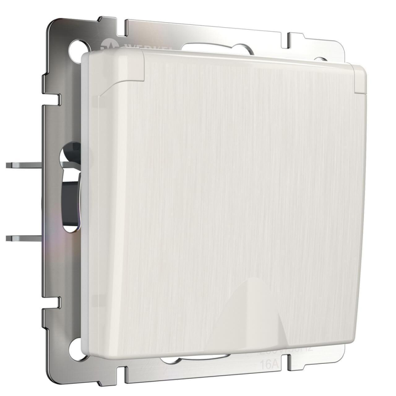 Розетка влагозащишенная с заземлением с защитной крышкой и шторками Werkel перламутровый рифленый W1171213 4690389161056 a051173 Розетка влагозащишенная с заземлением с защитной крышкой и шторками Werkel перламутровый рифленый W1171213 4690389161056 a051173