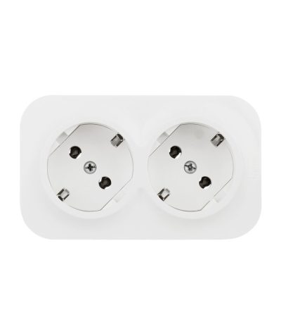 Розеточный блок двойной с/з со шторками Legrand Quteo 782237