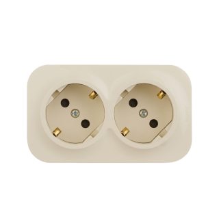Розеточный блок двойной с/з со шторками Legrand Quteo 782267