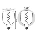 Лампа светодиодная филаментная Gauss E27 5W 1800K зеленая 1009802105