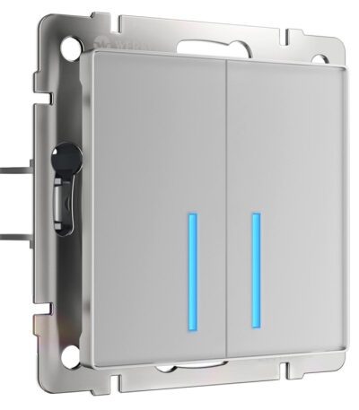 Сенсорный выключатель двухклавишный с функцией Wi-Fi Werkel серебряный W4520606 4690389171246
