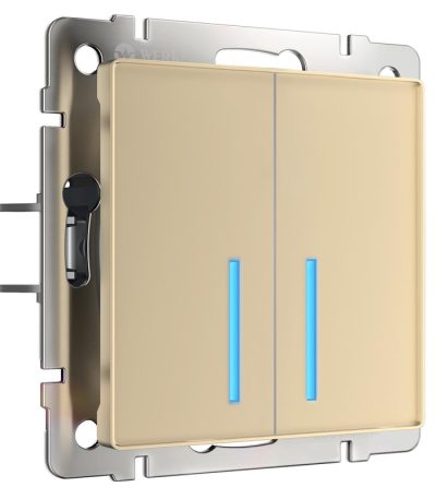 Сенсорный выключатель двухклавишный с функцией Wi-Fi Werkel шампань W4520611 4690389171307