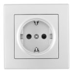 Комплект розетки с/з и шторками и рамкой Arte Milano SET06-1-40-1 silver