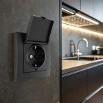 Комплект розетки с/з и шторками, защитной крышкой и рамкой Arte Milano SET06-1-41-1 black