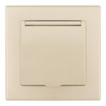 Комплект розетки с/з и шторками, защитной крышкой и рамкой Arte Milano SET06-1-41-1 shampan