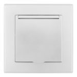 Комплект розетки с/з и шторками, защитной крышкой и рамкой Arte Milano SET06-1-41-1 silver