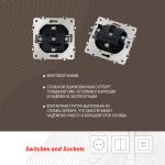 Комплект розетки с/з и шторками, защитной крышкой и рамкой Arte Milano SET06-1-41-1 silver