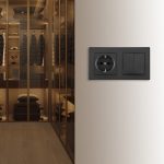 Выключатель двухклавишный с розеткой Arte Milano SET06-2-30-2-40-1 black