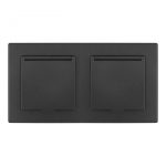 Розетка двойная (двухпостовая) с/з и шторками Arte Milano SET06-2-41-1x2 black