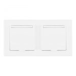 Розетка двойная (двухпостовая) с/з и шторками Arte Milano SET06-2-41-1x2 white