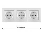 Розетка тройная (трехпостовая) с/з и шторками Arte Milano SET06-3-40-1x3 silver