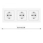 Розетка тройная (трехпостовая) с/з и шторками Arte Milano SET06-3-40-1x3 white