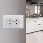 Розетка двойная с/з и шторками Arte Milano SET06-double-40-2 silver