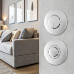 Выключатель круглый двухклавишный с рамкой Arte Milano SET08-1-30-2 silver