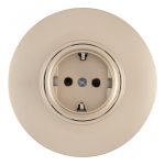 Розетка круглая с/з и шторками и рамкой Arte Milano SET08-1-40-1 shampan