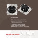 Розетка круглая с/з и шторками, защитной крышкой и рамкой Arte Milano SET08-1-41-1 silver