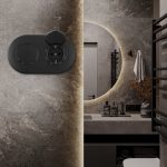 Круглая розетка двойная (двухпостовая) с/з и шторками Arte Milano SET08-2-41-1x2 black