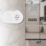 Круглая розетка двойная (двухпостовая) с/з и шторками Arte Milano SET08-2-41-1x2 white