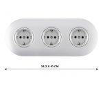 Круглая розетка тройная (трехпостовая) с/з и шторками Arte Milano SET08-3-40-1x3 silver