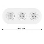 Круглая розетка тройная (трехпостовая) с/з и шторками Arte Milano SET08-3-40-1x3 white