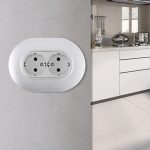 Круглая розетка двойная с/з и шторками Arte Milano SET08-double-40-2 silver